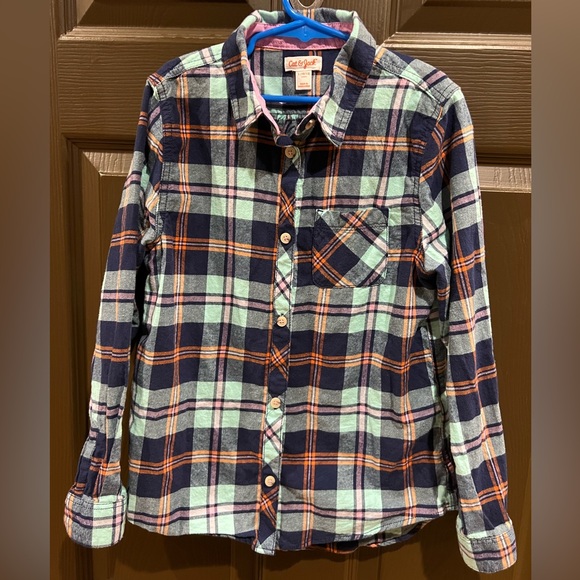 Cat & Jack Kids Cotton “Flannel” Button Down Size 10/12 - Picture 1 of 5